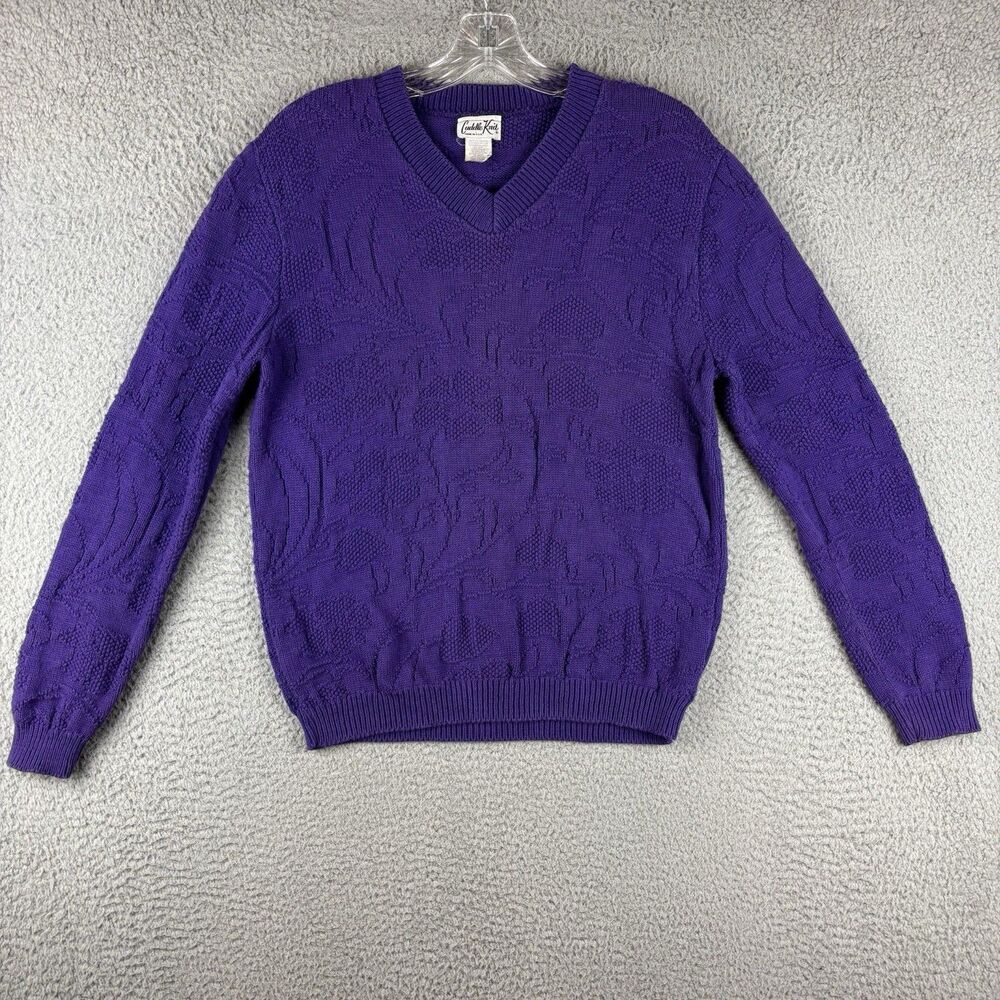 Vintage Cuddle Knit Sweater Women’s Medium Purple Pullover Long Sleeve